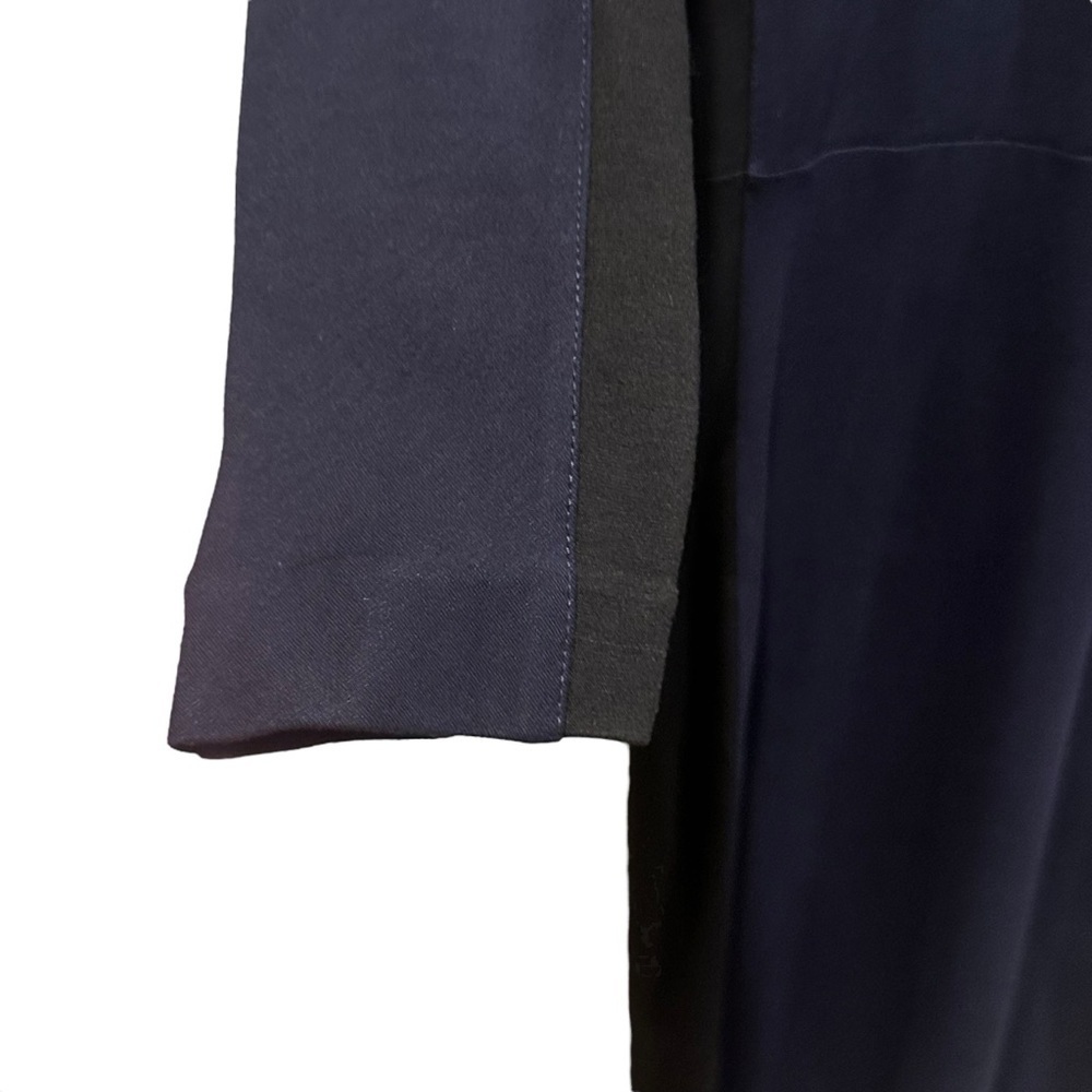 Babaton Scoop Neck Stretch Sheath Dress Navy w/Black Side & Sleeve Panels Size 8 - Picture 3 of 8